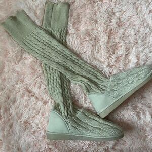 sweater knit boots over the knee boots knee high